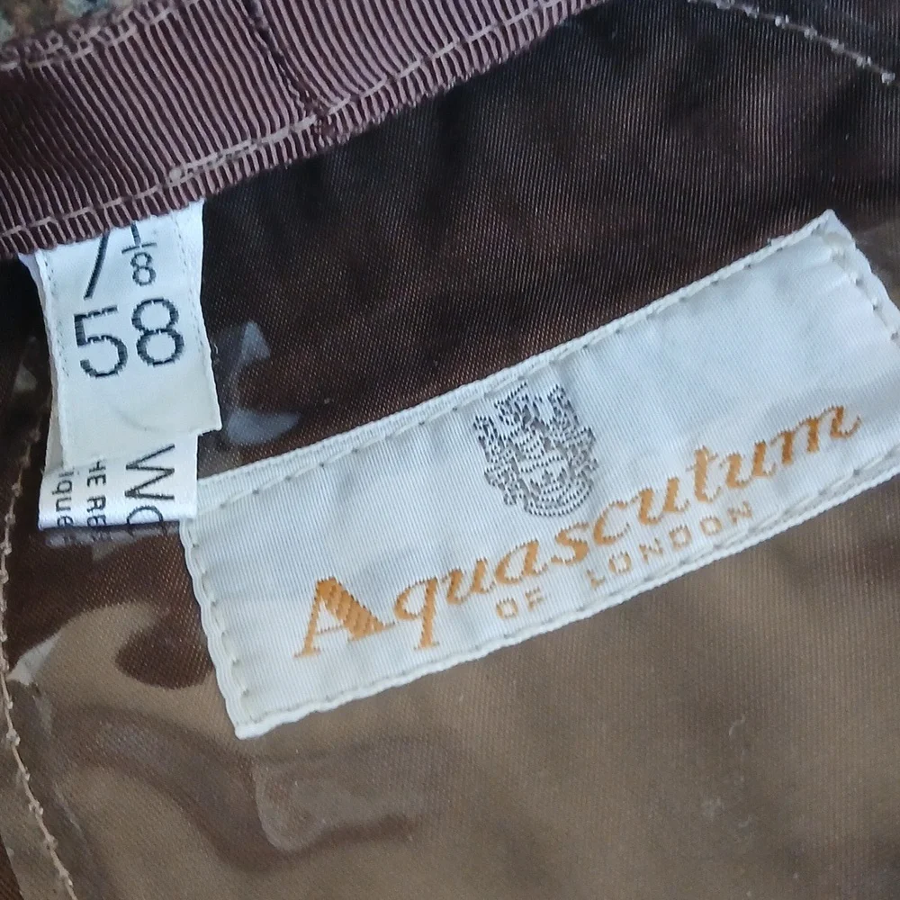 Aquascutum London Brown Multi-Color Tweed Flat Cap